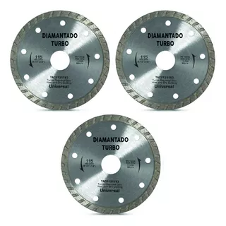 Disco Diamantado Turbo 115mm 4 1/2 Porcelanato Granito X 3