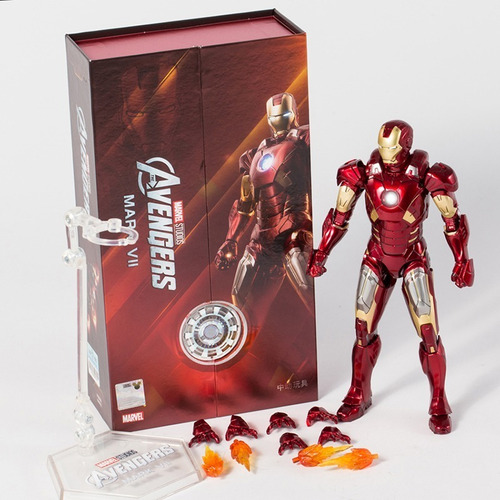 Marvel Studios Iron-man Mark 7 Marvel C/ Luz Led Figura Coleccionable