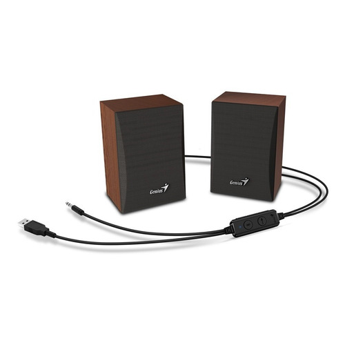 Parlantes Bluetooth Genius Sp-Hf380bt Usb Marrón Oscuro 3w