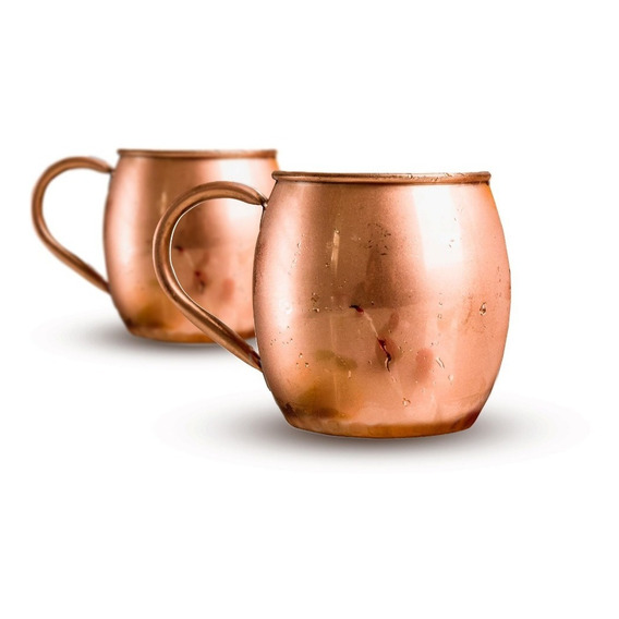 Set 2 Mug Lisos 100% Cobre - República Del Cobre