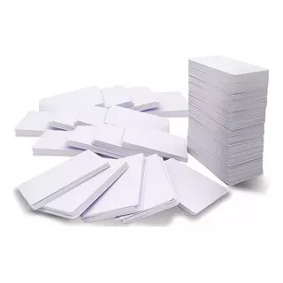 Pack 100 Tarjetas Credenciales Blanco De Pvc Para Impresoras