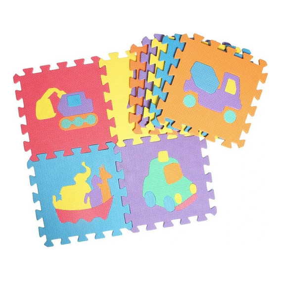 Piso De Goma Eva Encastrable 10pcs Números Alfombra Niños 