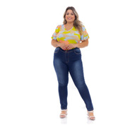 Calças Feminino Jeans Plus Size Trabalho Casual Dia Dia Top