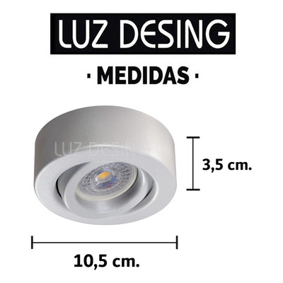 Pack X 10 Spot Plafon Blanco Movil Aplicar Luz Desing