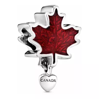 Charm Original Plata Pandora Hoja Rojo Maple Canada