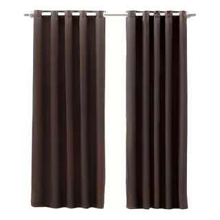 Cortina Blackout Tecido 2,80x1,70 Para Varão Sala Ou Quarto Cor Marrom-escuro