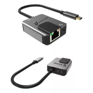 Usb Tipo C A Rj45 Con Audio De 3,5mm Y Adaptador Pd3.0