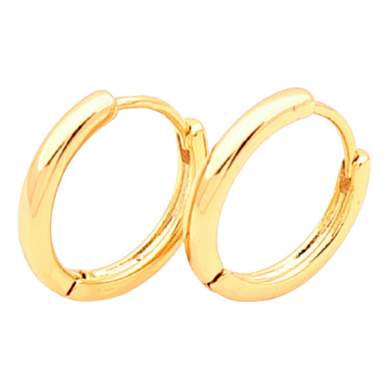 Aretes Mujer Lisos Oro Laminado 18k Huggies Arracadas Moda