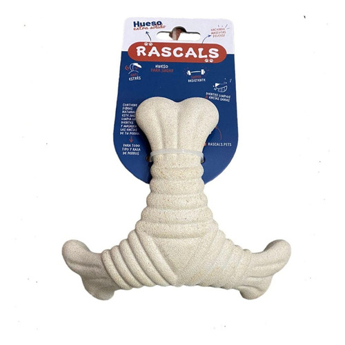 Rascals Juguete Hueso Sólido 3 Lados Perro Mordedor Mascota Color Blanco