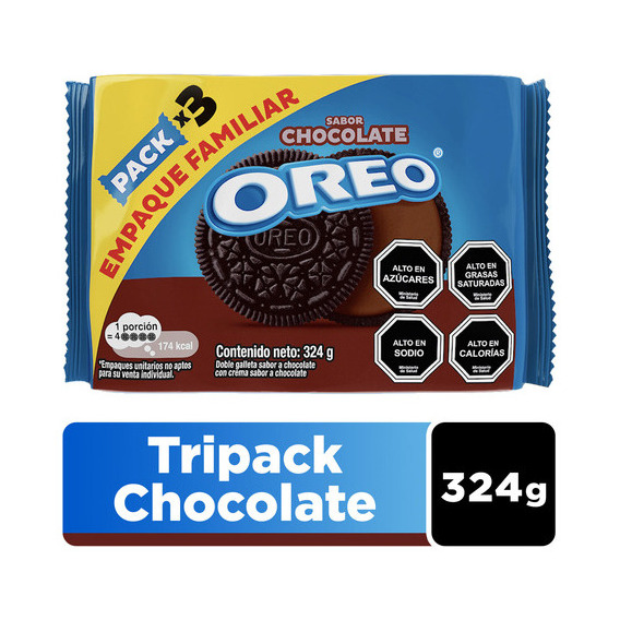 Galletas Oreo ® Tripack Sabor Chocolate 324g