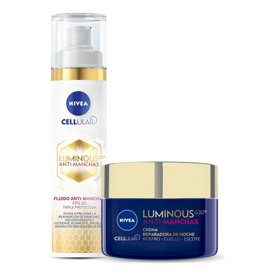 Kit Luminous Día Y Noche Fluido Antimanchas + Crema Noche