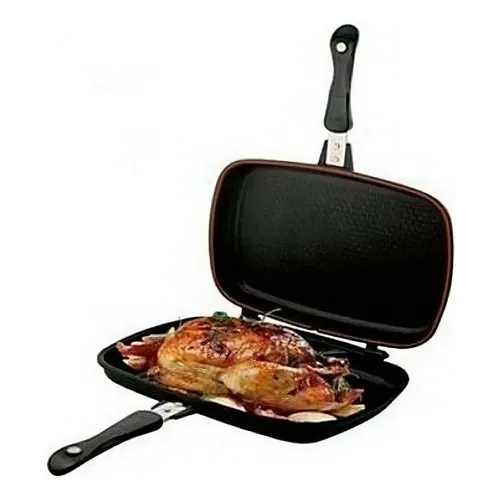 Sartén Doble Parrilla 36 Cm Antiadherente Dual Grill Dessini Color Negro |  MercadoLibre
