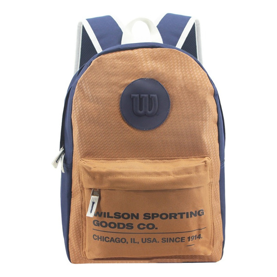 Mochila Urbana Escolar Wilson Porta Notebook Deportiva Color Marrón claro Diseño de la tela Liso