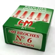 Broche Dorado Nº6 - Broche Mariposa - 10 Cajas X 100 U. C/u