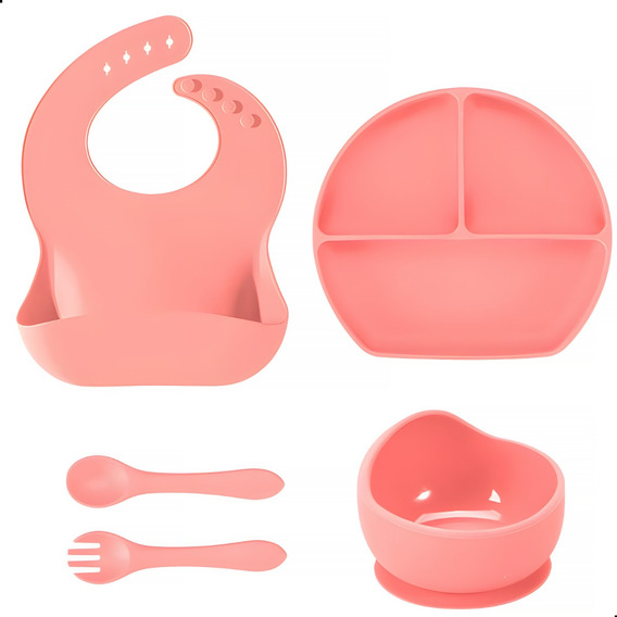 Set De Alimentación Silicona Platos Para Bebe Varios Colores