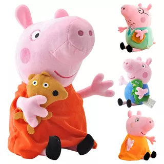 Peluches Peppa Pig Y George Con Dinosauro Bebés 30 Cm Set Fa