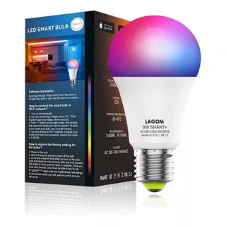 Focos Bombillas Led Rgb Lagom 9w 1pcs Wifi Luz Inteligente 800 Lumenes E27 Multicolor 16 Millones Blanco Sintonizable 6500k Alexa Gooogle Asistente Alarma Control Por Voz/grupo/app 8 Escenas