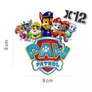12 Stickers Paw Patrol, Decora Cajas Y Bolsas De Cumpleaños 