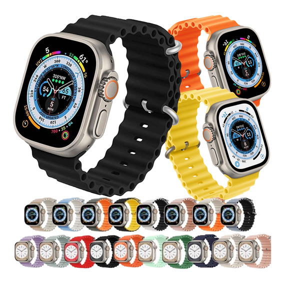 Correa Pulso Manilla Ocean Para Apple Watch 42 44 45mm Ultra