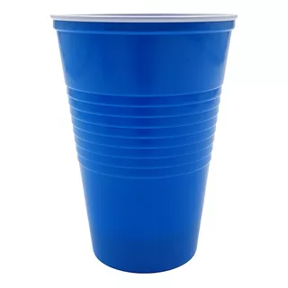 Vasos Descartable Plastico Azul 500c Americano Beerpong X100