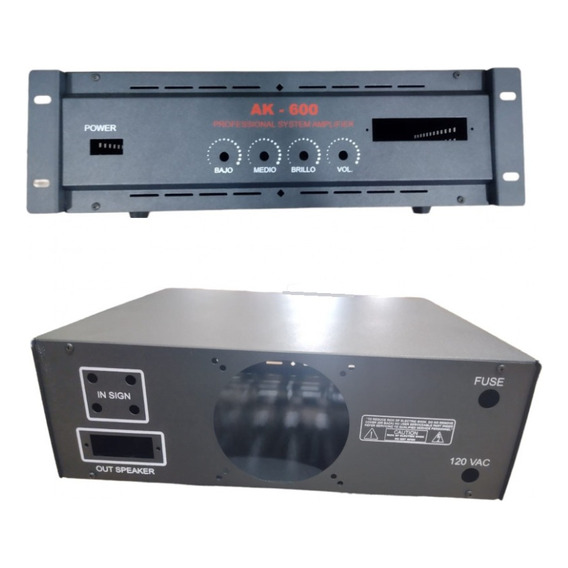 Caja Metálica Amplificador De Audio De Potencia Ak-600 Pelv 