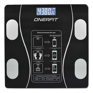 Bascula Electronica De Baño Onerfit 217a Recargable Con Bluetooth Inteligente App Hasta 180 Kg