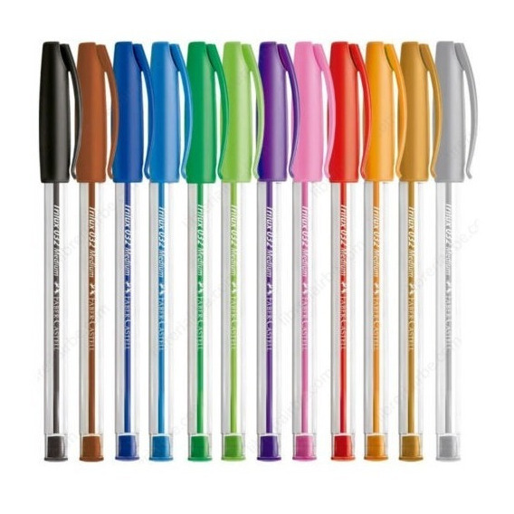 Boligrafos Pasta 12 Colores Faber Castell Trilux