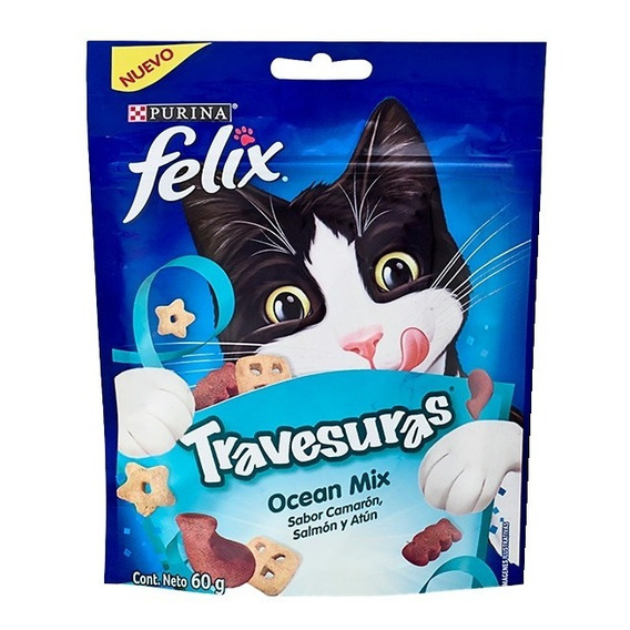 Snacks Gatos Felix Travesuras Ocean Mix 60g