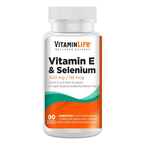 Vitamin E & Selenium (90 Softgels Cápsules) Vitamin Life