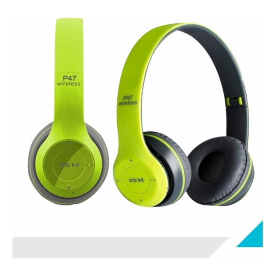 Auriculares inalámbricos MTI P47 P47 verde con luz LED