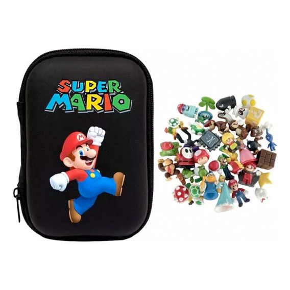 Mario Bros Luigi Set De Figuras Pequeña + Estuche De Regalo