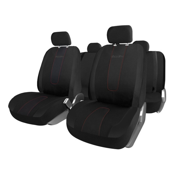 Set Fundas Cubre Asiento Negro/rojo, 11 Pzas Ekken Ek12101rd