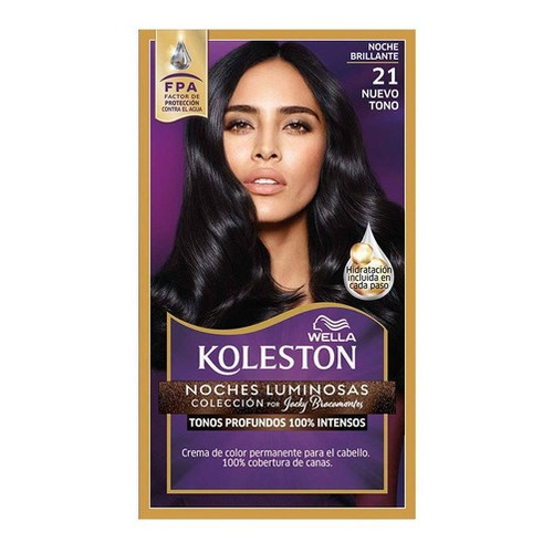 Kit Tinta Wella  Koleston Coloración en crema tono 21 noche brillante para cabello