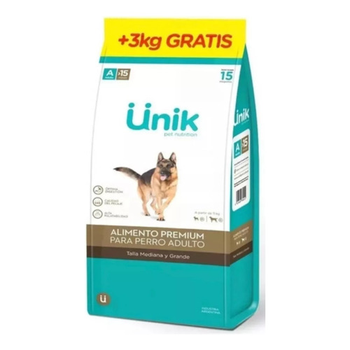 Alimento Unik Toys Premium para perro adulto de raza mediana y grande sabor mix en bolsa de 18 kg