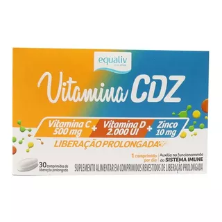 Vitamina Cdz D3 + C + Zinco Equaliv 30 Cápsulas Sabor Sem Sabor