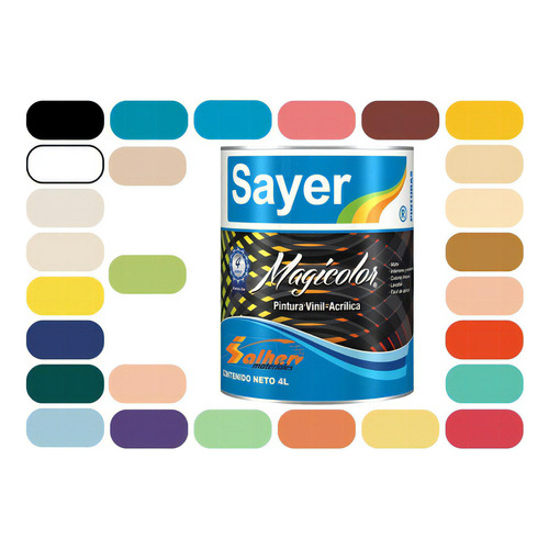 Pintura Vinilica Acrilica Lavable Sayer Magicolor 4 Lt Color AZUL TRAFALGAR VG-0300