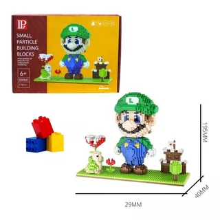 Luigi Rompecabezas 3d Mini Bloques Armable Super Mario Bros