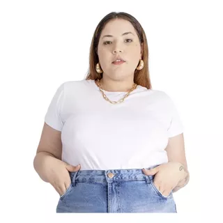 Roupa Feminina Plus Size T-shirt Básica Algodão