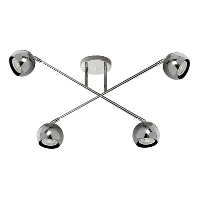 Araña Plafon Medusa 4 Luces Bocha Cromo Movil Apto Gu10 Cromo