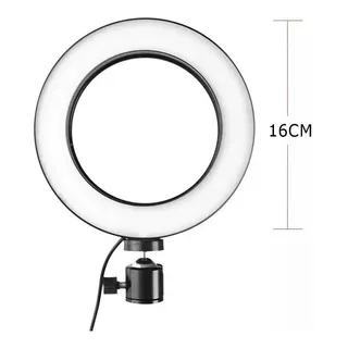 Ringlight Iluminador De Mesa Led 20cm 8 Polegadas Estúdio Cor Da Estrutura Preto