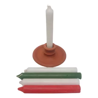 3 Castiçal Velas Redondo De Cerâmica R 17x6,5cm