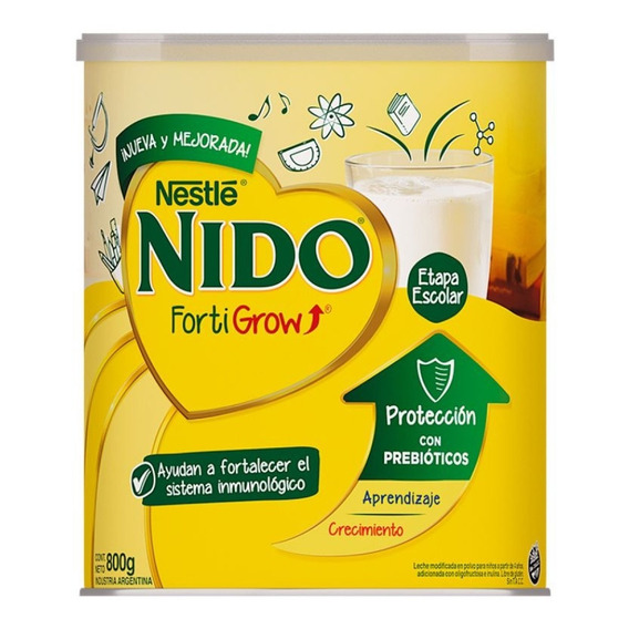 Leche En Polvo Nido® Fortigrow® Con Prebióticos X800gr