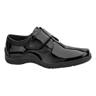 Zapato Choclo Escolar Charol Kafe 7109 Negro Niño Original