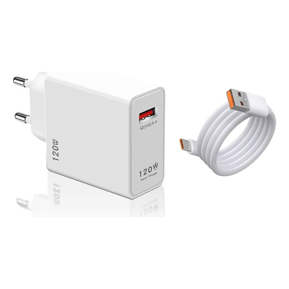 Cargador 120w Usb A Tipo C Pd Carga Ultra Rapida + Cable 6a 