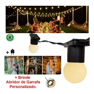 Varal De Luz Gambiarra 10m Com Eventos Para Lâmpadas Cor Das Luzes Branco Quente 220v