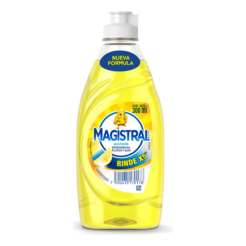 Detergente Magistral Multiuso Limón sintético limón en botella 300 ml