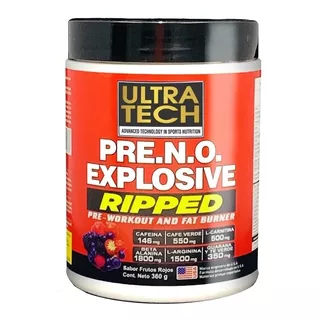 Pre Entreno + Quemador Pre N.o. Ripped Ultra Tech 45 Serv. Sabor Frutos Rojos