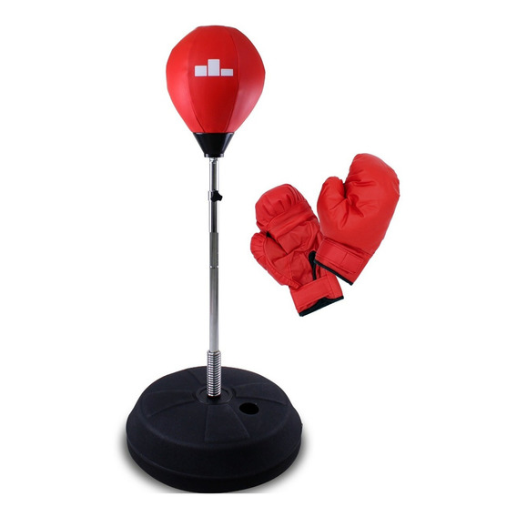 Pera Saco Boxeo Con Base + Guantes De Box + Bomba Box Pro