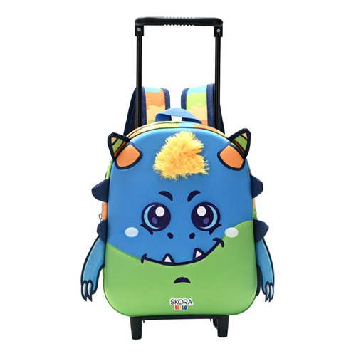 Mochila Infantil Con Carro 12 Pulgada Glommies Gloomby Skora Diseño de la tela Azul 35311