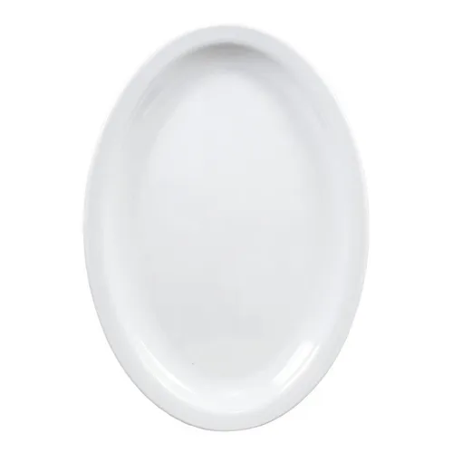 48 Platos Ovalados Tampique o Melamina Blanco 29 Cm 48 Pzs